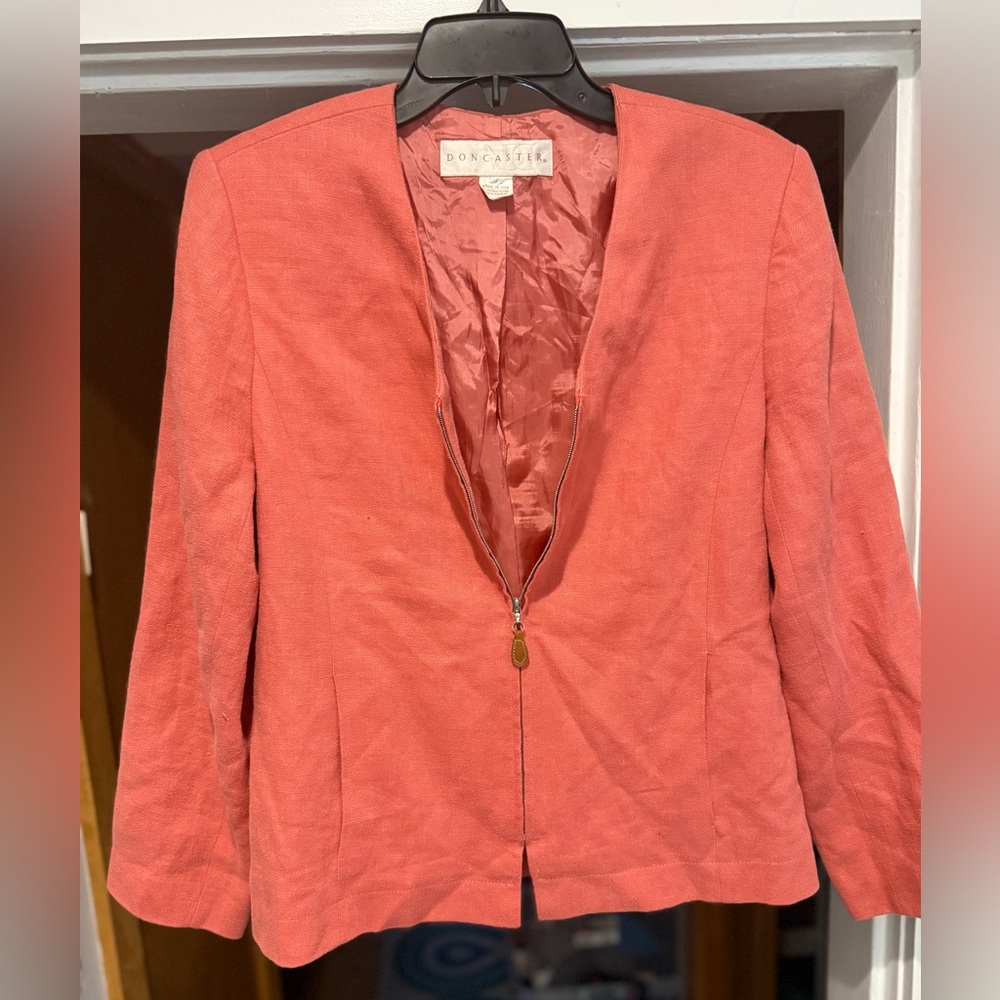Gorgeous vintage Doncaster linen Pink Tailored Blazer Suit Jacket*